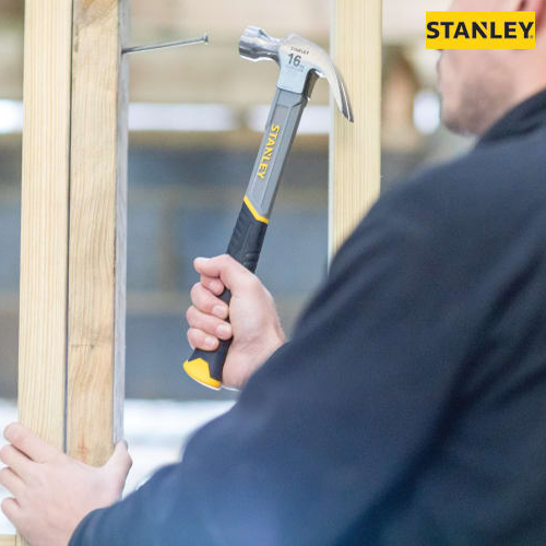 Stanley 16oz (450g) Fibreglass Shaft Curved Claw Hammer