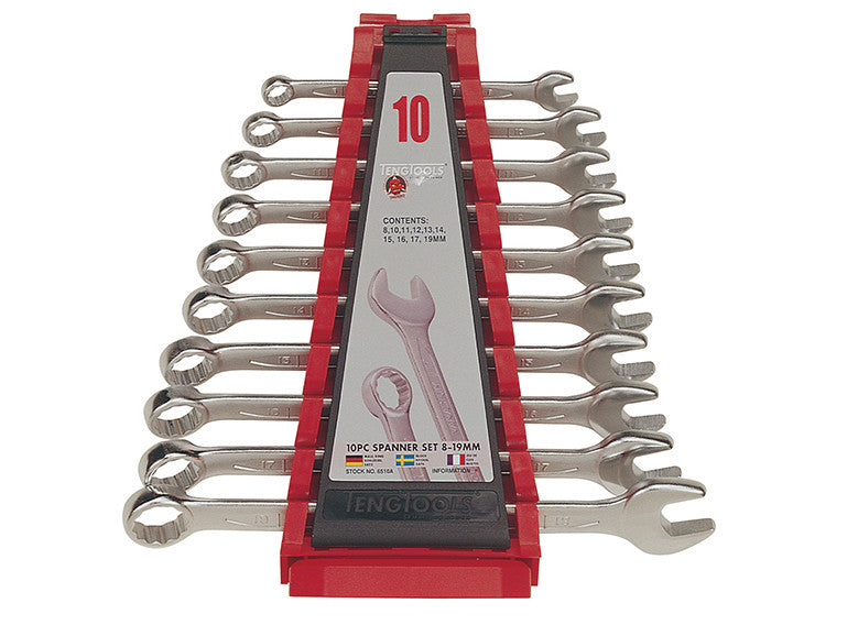 Teng Tools 10pc Combination Spanner Set (8-19mm)