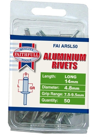 4.8 x 14mm Aluminium Rivets (50 Pk)