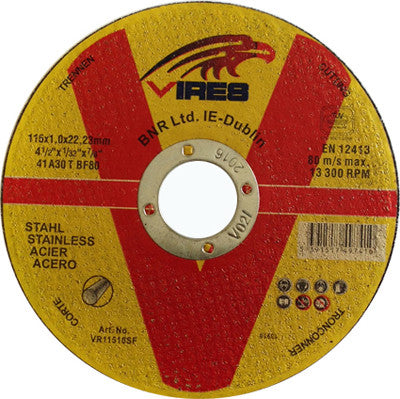 Vires Stainless Steel Cutting Disc 115mm x 1mm